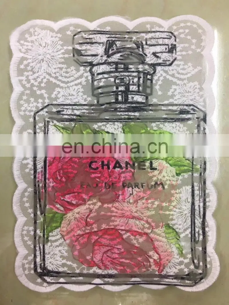 new popular embroidery milk silk mesh printing lace design