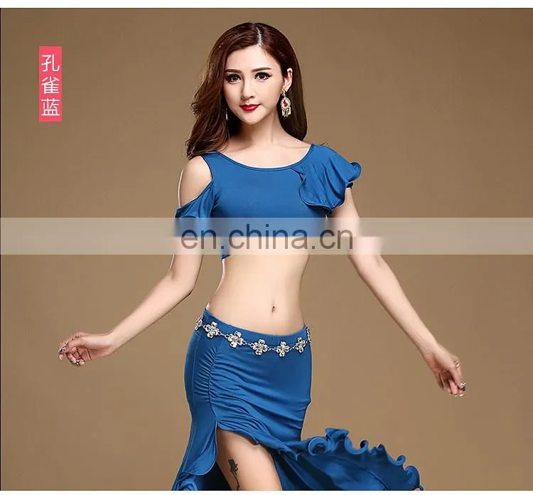 T-5125 Newest style indian modal sexy belly dance costumes with diamond belt chain