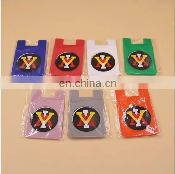 silicone cell phone credit card holder with sucker,silicone card holder with 3M sticker,pocket name card holder