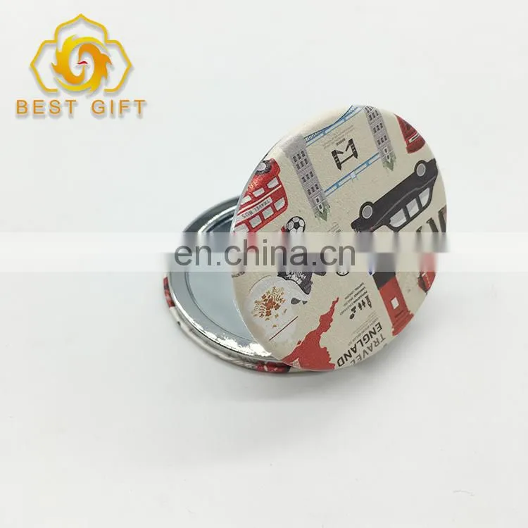 Customized Printing Mini Folding Leather Makeup Mirrors