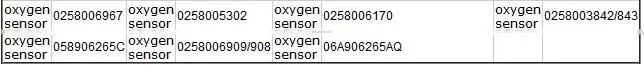oxygen sensor 0258010321 for Buick