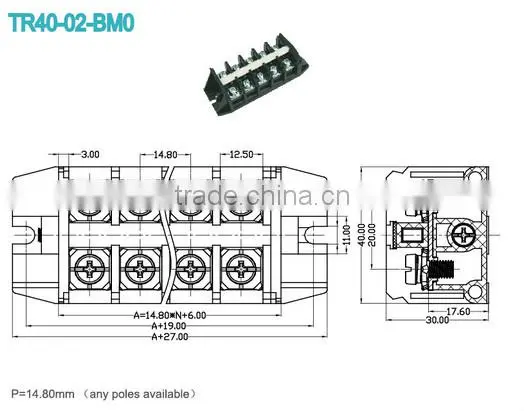 panel mounted terminal High Current Terminal Blocks
