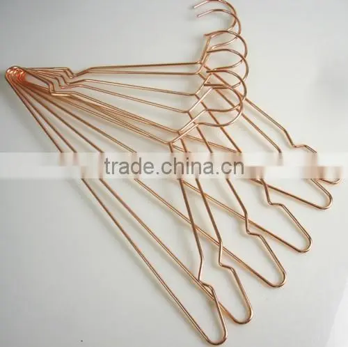 YY0072 high quality rose gold copper wire coat hangers shirt hanger dress hanger