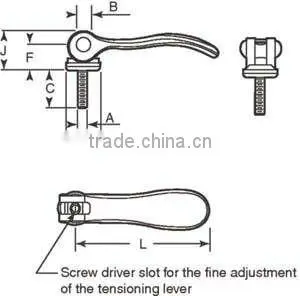 Clamp handle with thread clamp handle lever