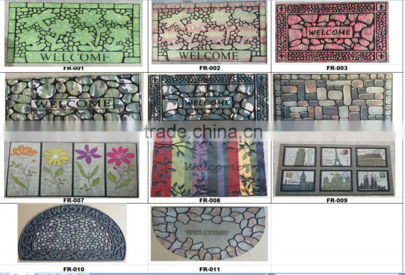 polyester printed rubber home mat