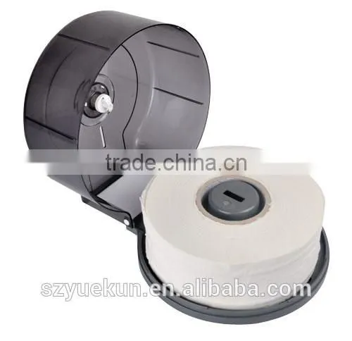 Yuekun factory supply anti-dust water-proof bathroom manual junbo lockable plastic paper dispenser YK2086