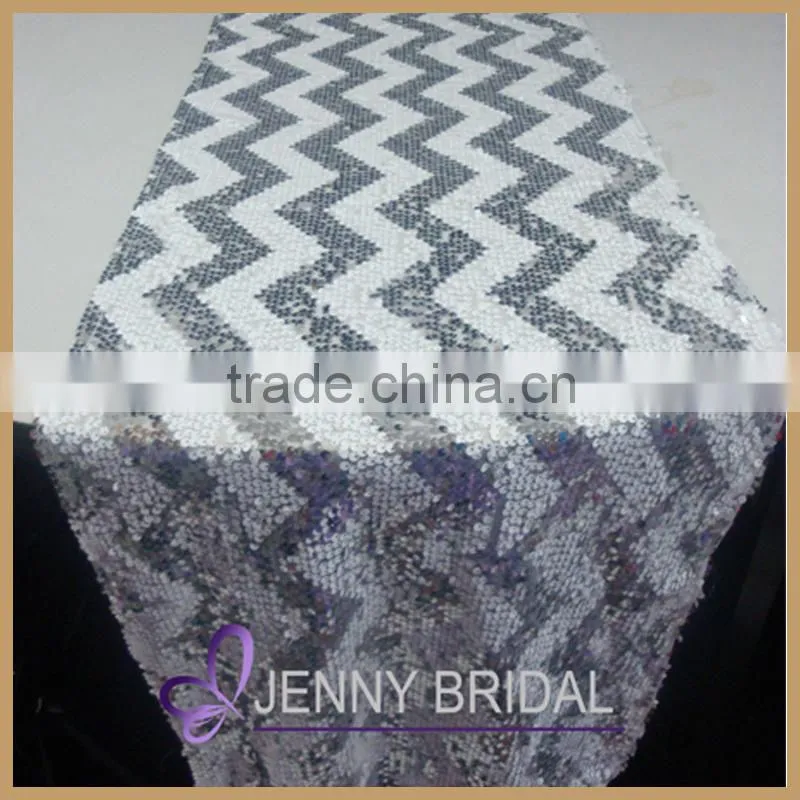 SQN70F bulk cheap chevron sequin table runner,metal table decorations