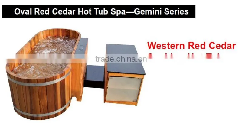 2 person massage wooden with jets outdoor bathtub
