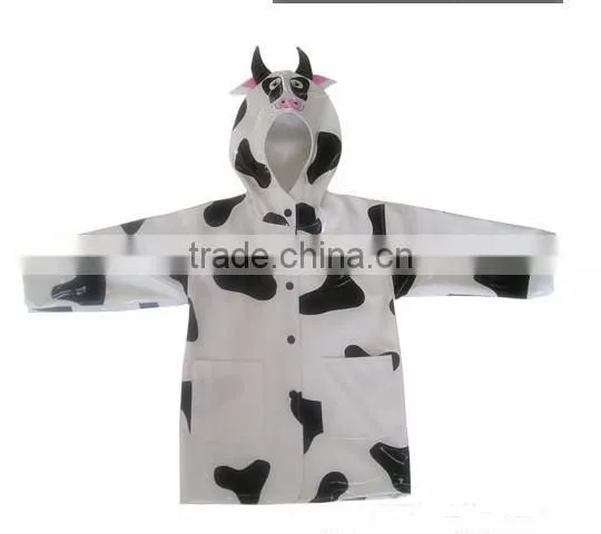 PU Cute Kids Yellow Raincoat For Sale