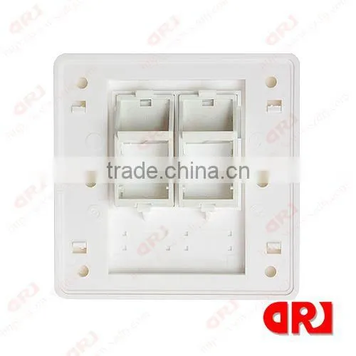 cat5e double ports with shutter rj45 faceplate