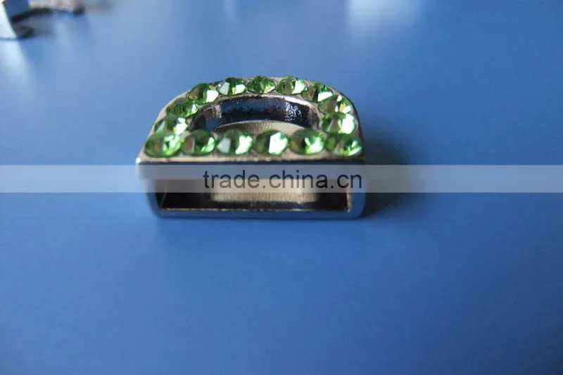 18mm Slide Letters with Green Rhinestone