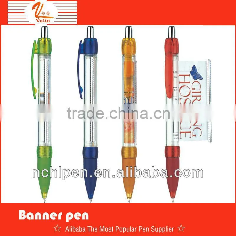 Click Banner pen,scroll ball pen,flag pen for promotion