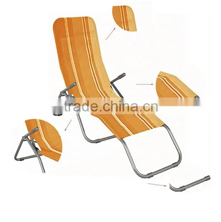 Outdoor Lounger Chair Backrest With Armrest Garden Portable Beach Pool Aluminium Sun Lazy Lounger