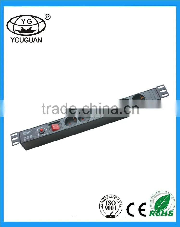 19''German Type 6 ways Switched PDU Socket