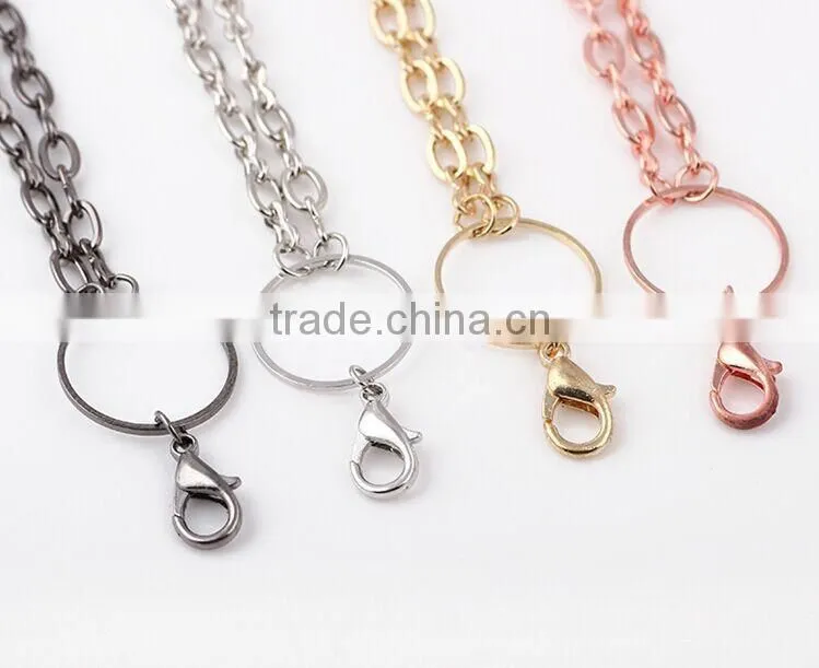 New products gun color necklace alloy necklace 60cm for making floating locket