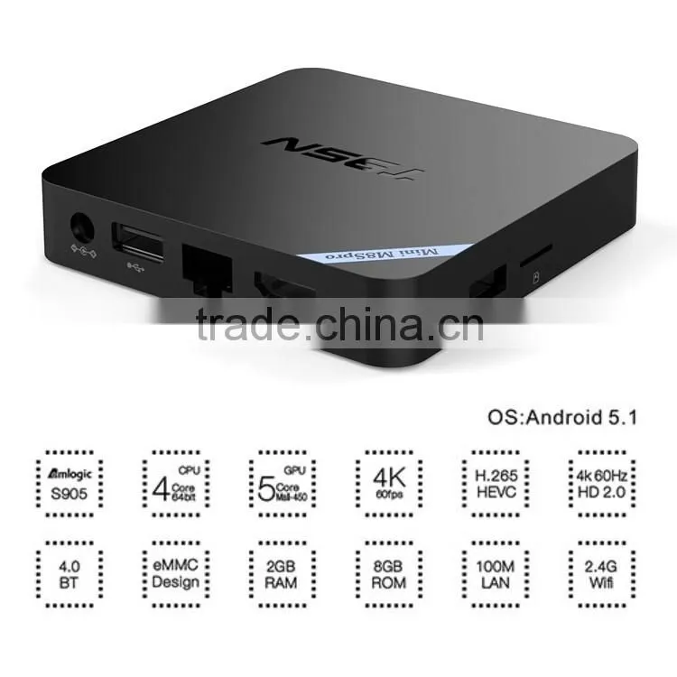 2016 Cheapest 2G Android TV Box Mini M8Spro Quad Core 4K Smart TV Box