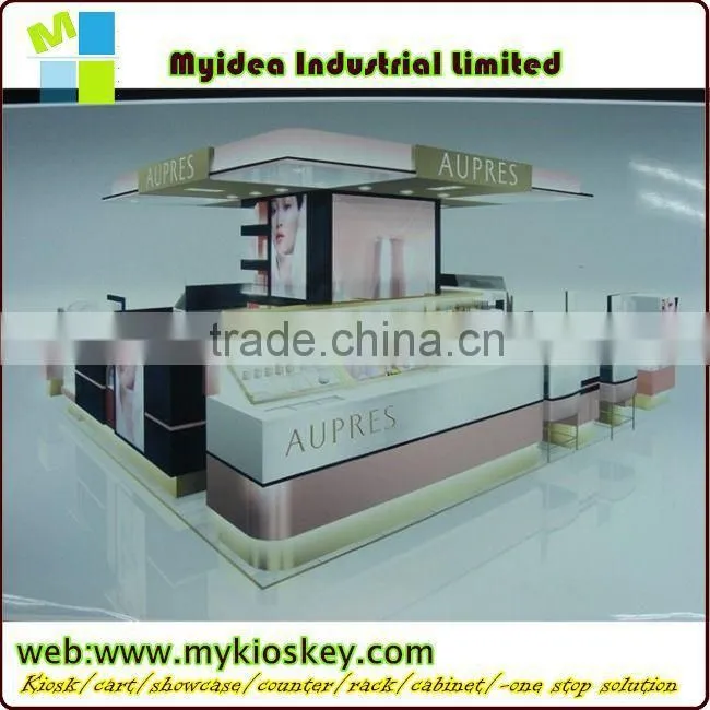 2015 new style wooden glass cosmetic display showcase