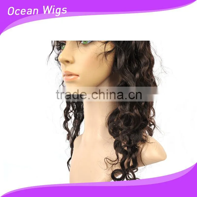 human hair lace wig, body wave, 18", natural color