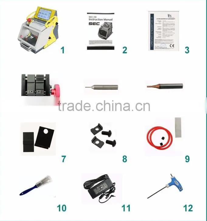 Topbest automatic duplicate machine SEC-E9 key cutting machine , key machine cutting wheels