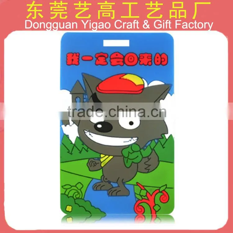 Funny PVC luggage tag wholesale, plastic luggage tag customized logo