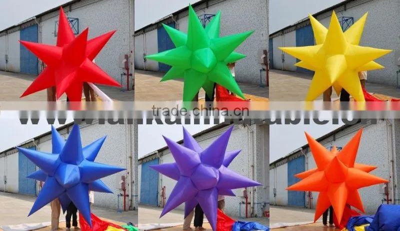 Multangular inflatable lighted christmas stars for decoration
