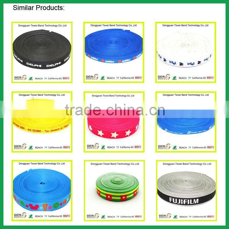 Customized polyester washed web belt striped webbing
