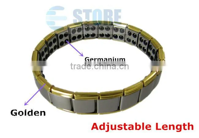 2014 Gold Germanium Bracelets With Negative Ions Bracelets Power Energy Bracelet