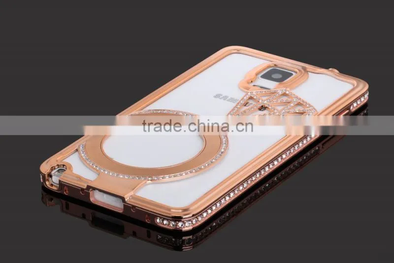 Luxury Diamond Plastic Phone Case for Samsung Galaxy Note 4 with Retail Packaging