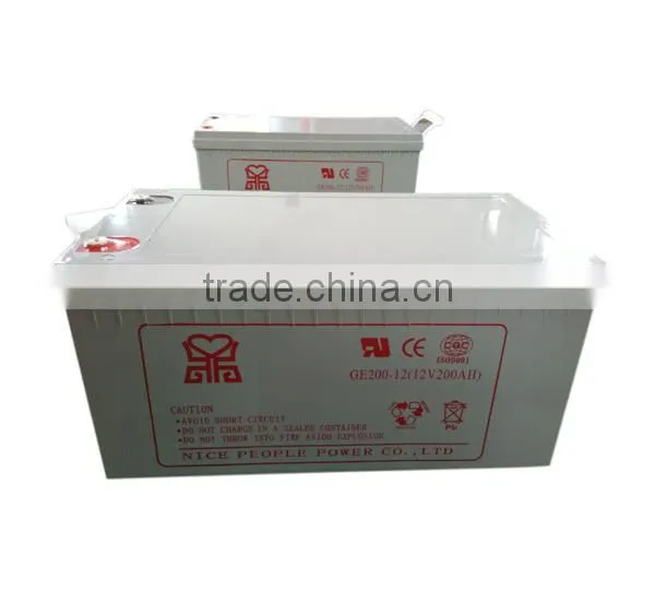 100% Real capacity GE200-12 12v 200ah gel battery for inverter
