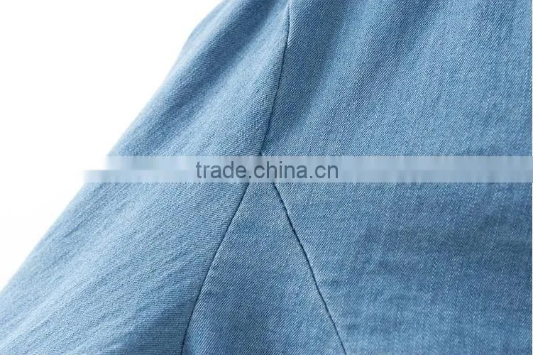 2014 European New arrivals sexy denim tops fashion style short tops with long sleeves