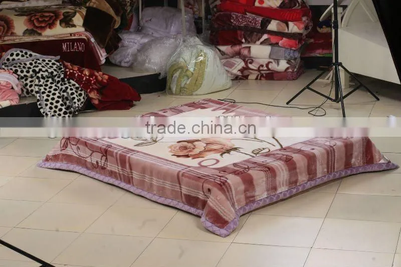 100% polyester super soft printed interwaving mink blanket