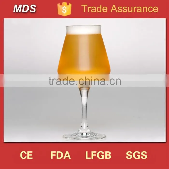 Crafted aqua blue stem customized beer glass cup