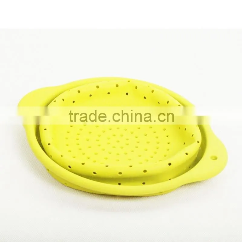 Promotional BPA free food safety silicone Collapsible Colander