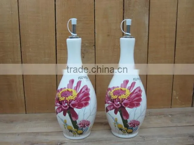 Set 3 Round Ceramic Plant /Flower Pot with Pallet Tray