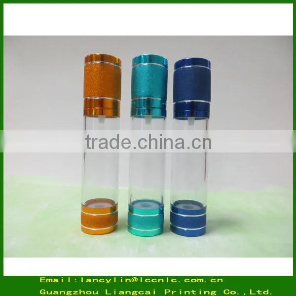 15ml 30ml 50ml plastic airless bottle, plastic airless pump bottle,plastic bottle for cosmetic