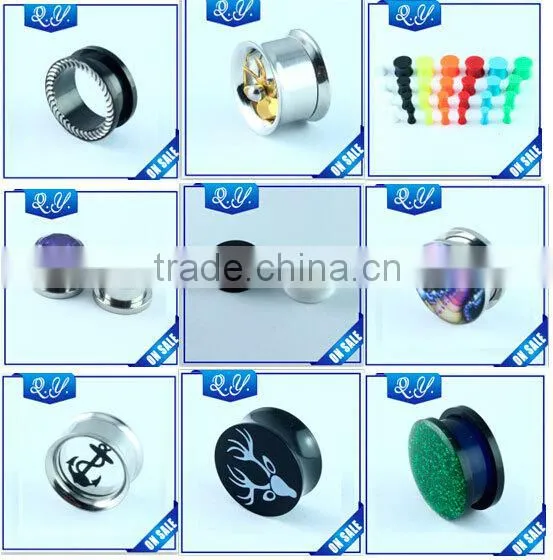 Brand Name Jewelry Cool Design Black Acrylic Ear Plugs Piercing