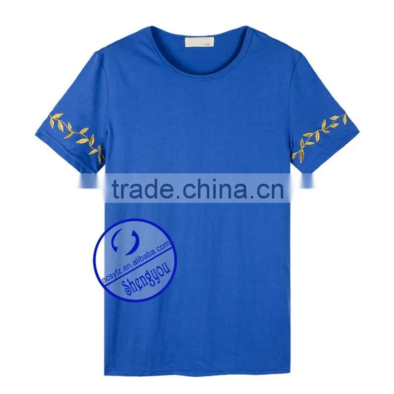 Custom wholesale short sleeve embroidered unisex t shirts