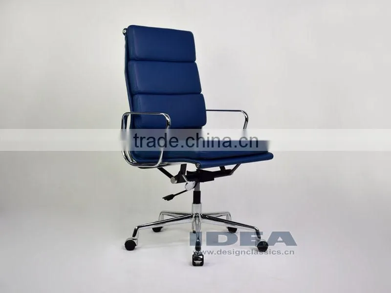Replica EA219 Charles High Back Office Chair - Navy Blue Color Genuine Leather