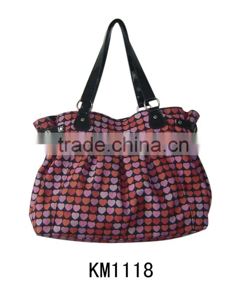 2016 best selling heart shaped printing canvas tote bags