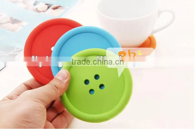 Coasters Silicone Pad,Waterproof,Button Design
