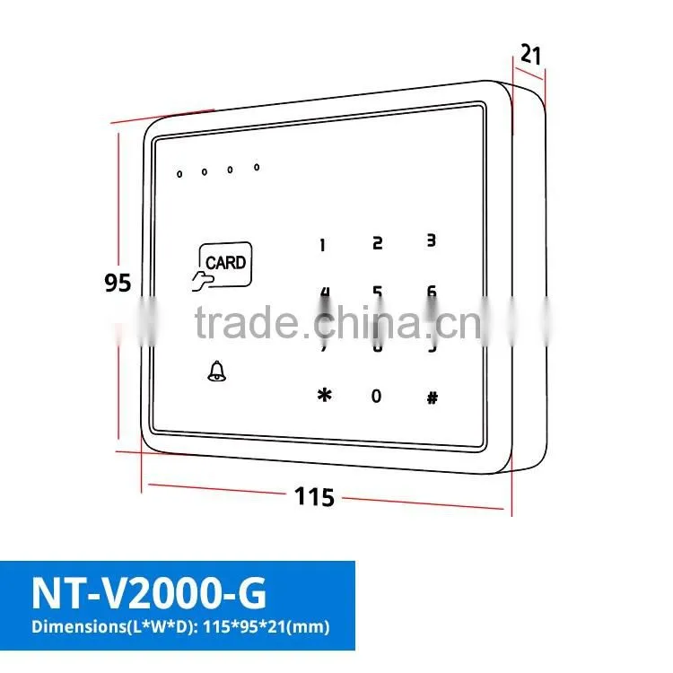 Nordson NT-V2000-G Touch-Screen Access Control with Acrylic Panels Smart Touch Buttons