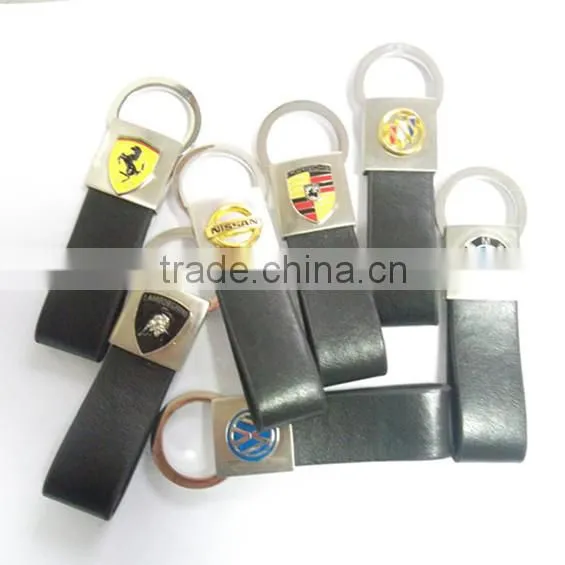 Custom New fashion leather keychain logo