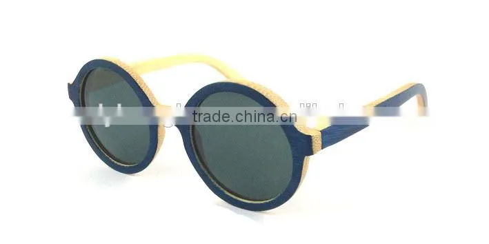 Custom round bamboo wood sunglasses