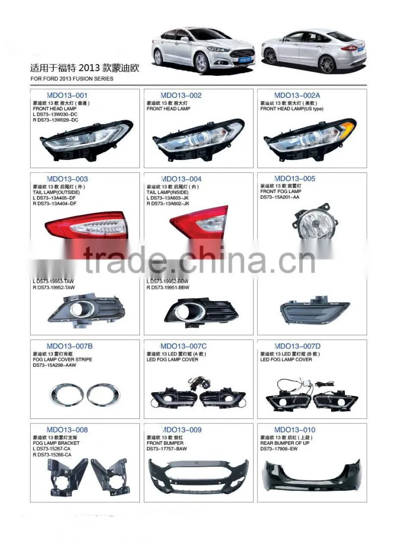 Auto spare parts & car accessories & car body parts FOG LIGHT CASE FOR mondeo fusion series 2013 2014 2015 2016