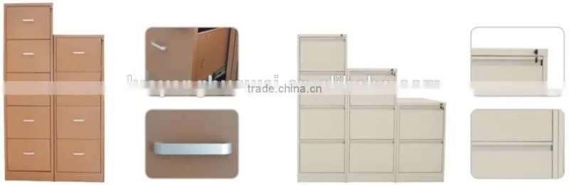 Small Movable Steel File Cabinet under Office Desk
