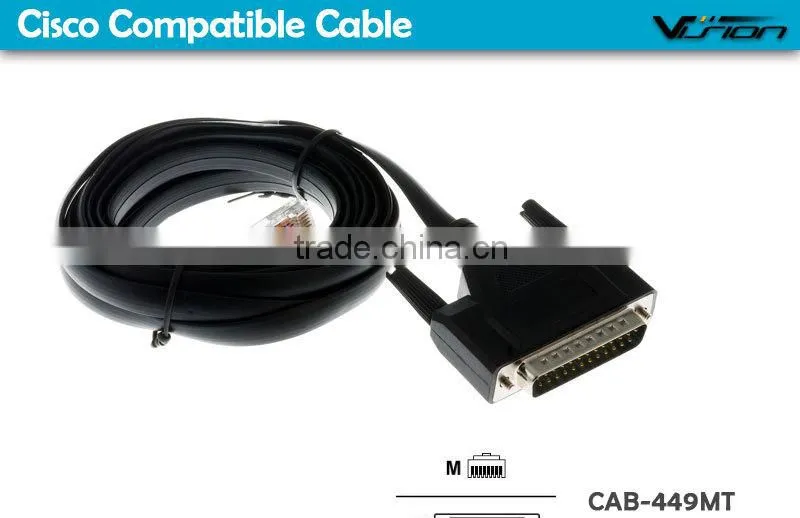 Cisco DB25 to RJ45 CAB-CONAUX Modem/Console Cable, 72-3663-01