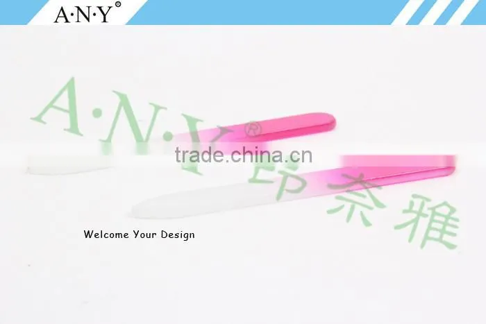 Nails Shape Polishing Permanent Using Pink Crystal Mini Glass Nail File