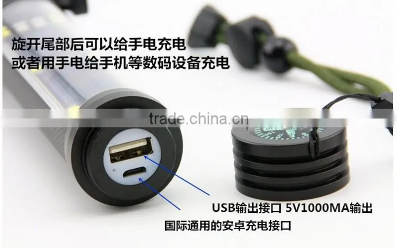 Factory wholesale multifunctional solar led flashlight