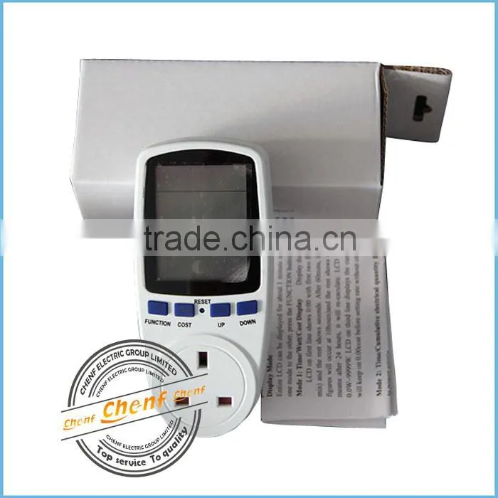 2014 Newest UK 230V 13A Watt Power Energy Voltage Meter Analyzer with High Quality