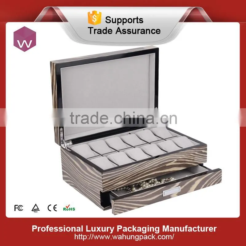 Custom Black Color Mens Leather Watch Box (WH-1740JL)